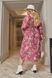 Жіноча рожева сукня з квітковим принтом та розрізом 1840-4 фото 2