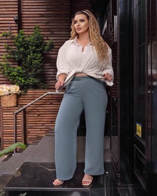 Жіночі стильні фісташкові штани прямі 1254-23 фото