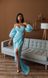 Вечірня блакитна довга сукня-бандо атласна зі шлейфом 56089-2 фото 4