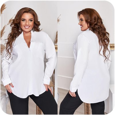 Біла жіноча базова сорочка на ґудзиках великі розміри 269 фото