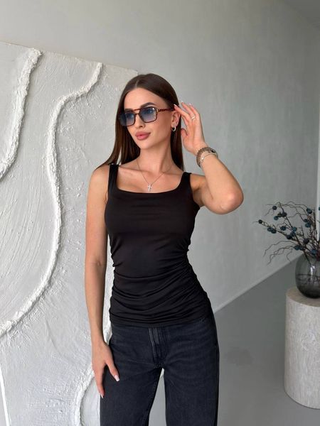 Жіноча базова чорна майка copy_3149-16 фото
