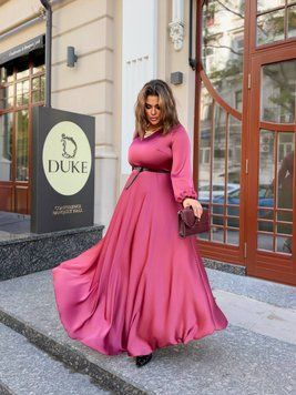 Ошатне бордове довге шовкове плаття великі розміри 2971 фото