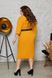Жіноча приталена гірчична сукня міді на блискавці 209-15 фото 5