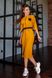 Жіноча приталена гірчична сукня міді на блискавці 209-15 фото 3