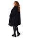Жіноче розкльошене чорне пальто з альпаки батал 1767-3 фото 4