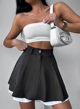 Женская графитовая короткая юбка-шорты 44-46 3097-7 фото