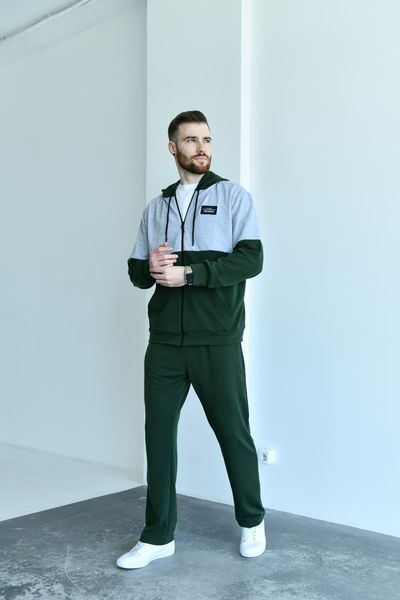 Чоловічий спортивний костюм демісезонний хакі 3364 фото