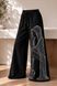 Жіночі чорні широкі штани з малюнком із каменів 3334 фото 2