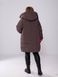 Жіноча двостороння зимова куртка коричнева/малинова з капюшоном батал 2190-7 фото 8