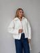 Жіноча біла куртка демісезонна букле 3416 фото 7