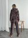 Женская махровая домашняя пижама мокко брючная с ушками 3420-11 фото 4