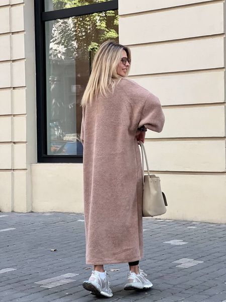 Жіночий довгий ангоровий кардиган мокко на запах 3360-2 фото