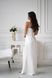 Вечірня біла довга сукня атласна з драпіруванням та розрізом 3012-12 фото 3