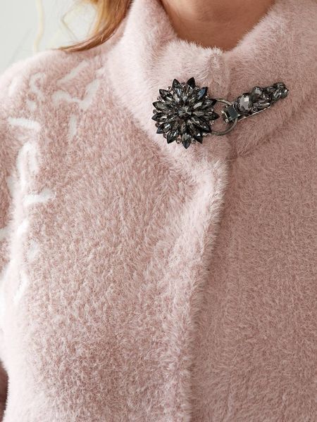 Жіноче рожеве демісезонне пальто з альпаки великі розміри 2012 фото